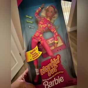 Barbie Fitness Doll in Pink and Yellow Outfit